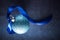 Blue christmas bauble scene background