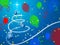 Blue Christmas Tree Background Shows December Holidays And Balloons.