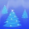 Blue Christmas trees background.
