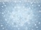 Blue Christmas winter crystal snowflakes background with falling snow