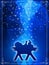 Blue Chritmas Nativity Scene background - Baby Jesus