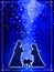 Blue Chritmas Nativity Scene background - The Holy Family