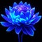 Blue chrysanthemum on a black background. 3d rendering generative AI