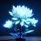 Blue chrysanthemum in vase. 3D rendering AI generated