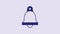 Blue Church bell icon isolated on purple background. Alarm symbol, service bell, handbell sign, notification symbol. 4K