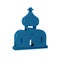 Blue Church building icon isolated on transparent background. Christian Church. Religion of church.