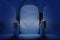 Blue cinema armchair