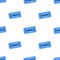 Blue Cinema Ticket Icon Seamless Pattern