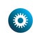 Blue circle gear service repair tools logo design