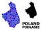 Blue Circle Mosaic Map of Podlasie Province