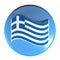 Blue circle push button Greek flag - 3D rendering illustration