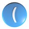 Blue circle push button with the open parenthesis symbol - 3D rendering illustration