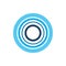 Blue circle zoom color line logo design