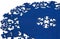 Blue Circular Christmas Background with Snowmen and Snowflakes