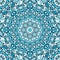 Blue circular floral kaleidoscope pattern