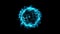 Blue circular shinning glowing light ring sparkle powerful effect dust explosion