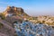 Blue city and Mehrangarh fort on the hill in Jodhpur