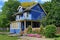 Blue clapboard house