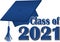 Blue Class of 2021 Graduation Cap