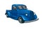 Blue classic truck car vector illustration