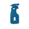 Blue Cleaning spray bottle with detergent liquid icon isolated on transparent background.