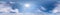 Blue clear sky with beautiful fluffy clouds without ground. Seamless hdri panorama 360 degrees angle view without ground for use