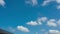 Blue clear sky white fluffy clouds in bright sunny day. skycape copy space background video