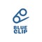 Blue Clip pin Simple icon logo concept design
