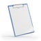 Blue clipboard with paper sheet