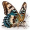 Blue Clipper Parthenos sylvia butterfly. Beautiful Butterfly in Wildlife. Isolate on white background