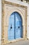 Blue closed tunisian doors