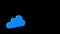 Blue cloud computing graphic on black