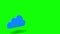 Blue cloud computing graphic on green screen