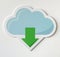 Blue cloud downloading data storage icon