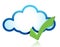 Blue cloud with green tick mark