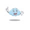 Blue cloud mascot character design with one finger gesture