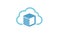 Blue Cloud Server Logo Design Illustration