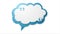 Blue cloud speech bubble with commas, quote video animation