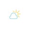 Blue cloud and yellow sun icon