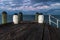 Blue clouds on purple sky during sunset at the jetty of Cowes, Phillip Island, Australia