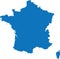 BLUE CMYK color map of FRANCE