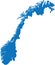 BLUE CMYK color map of NORWAY