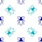 Blue Cockroach icon isolated seamless pattern on white background. Vector