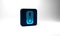 Blue Coffee thermometer icon isolated on grey background. Blue square button. 3d illustration 3D render