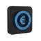 Blue Coin money with euro symbol icon isolated on transparent background. Banking currency sign. Cash symbol. Black