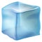Blue cold cube. Party driink ice block