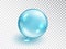 Blue collagen droplet isolated on transparent background. Vector realistic blue clear serum droplet of drug or collagen