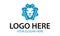 Blue Color Abstract Leon Head Gear Logo Design