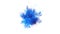 Blue Color Burst colorful smoke powder explosion fluid ink particles alpha matte