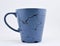 Blue color, ceramic mug, with crack pattern, 
